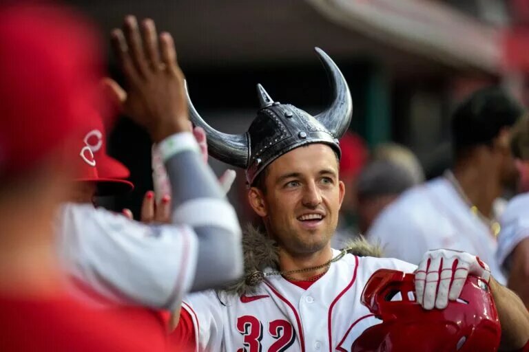 Vosler Viking helmet celebration