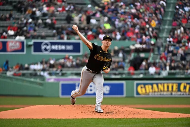 Mitch Keller pitches at Fenway Park