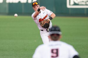 The Guardians are projected to take Travis Bazzana first in the MLB Draft out of Oregon State