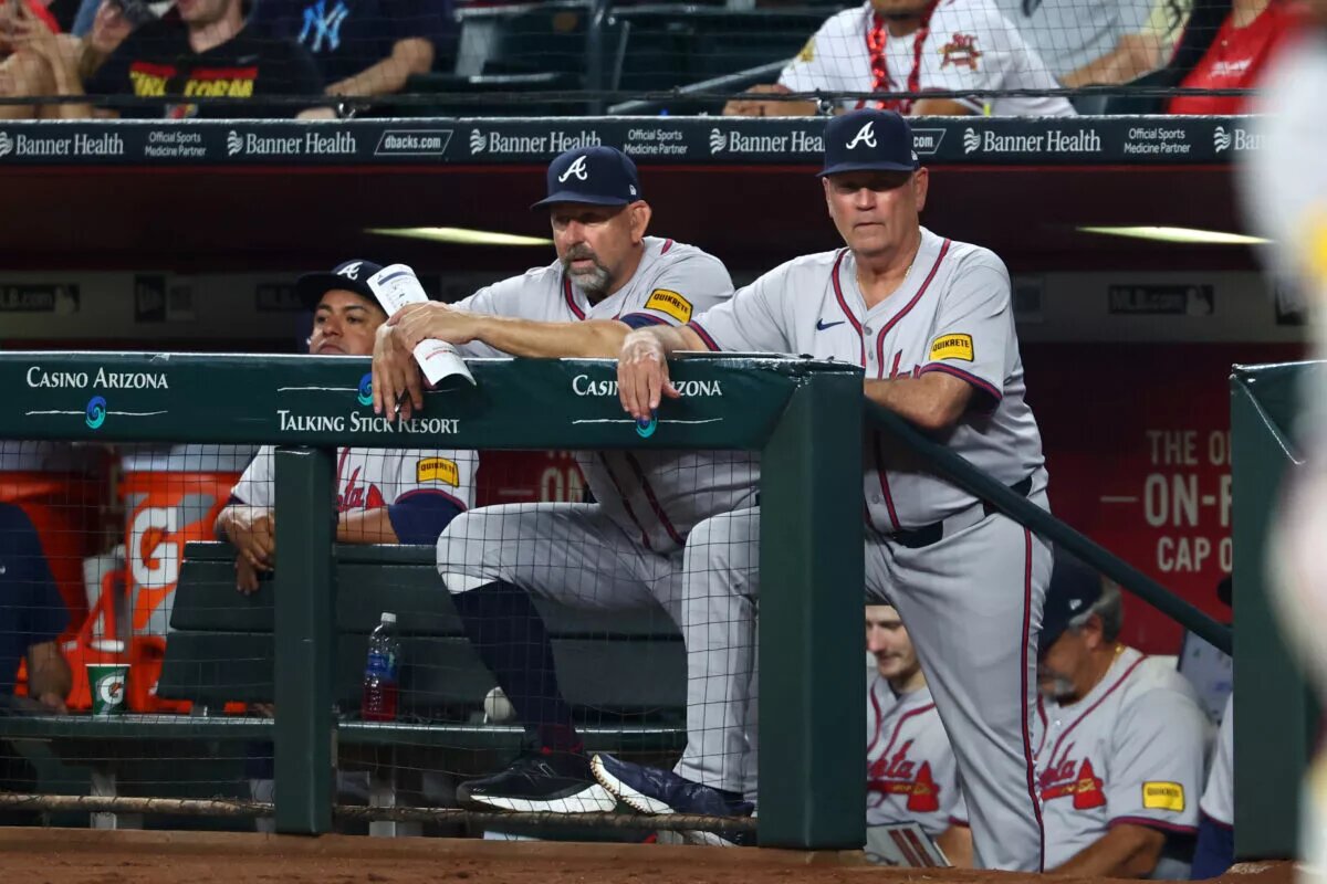 The Braves hired their bench coach Walt Weiss (left) to become their new manager for 2026, replacing Brian Snitker (right).