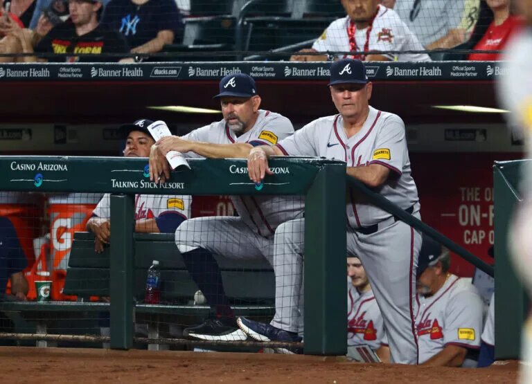 The Braves hired their bench coach Walt Weiss (left) to become their new manager for 2026, replacing Brian Snitker (right).