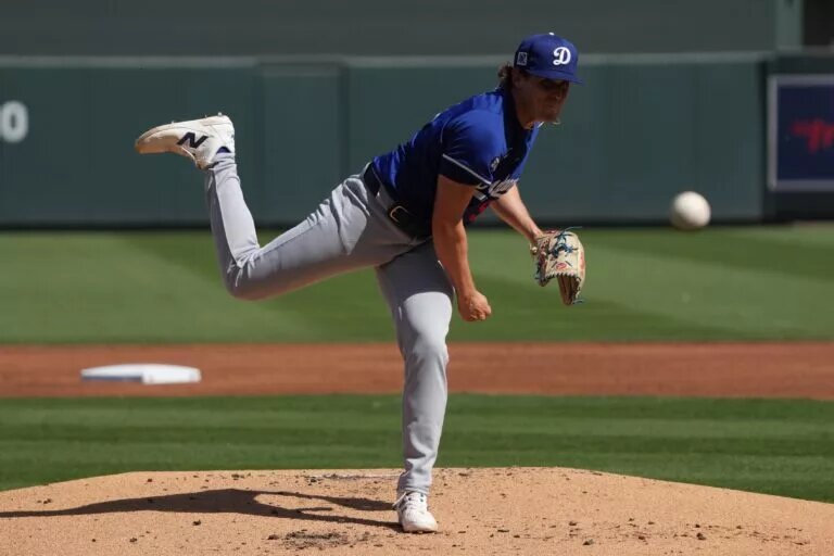 Landon Knack was one of three players optioned to Triple-A by the Dodgers ahead of their stateside Opening Day in LA.