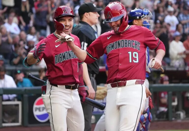 The Diamondbacks are building a contending team for the present and future around their young core, including Corbin Carroll (left) and Ryne Nelson (right).