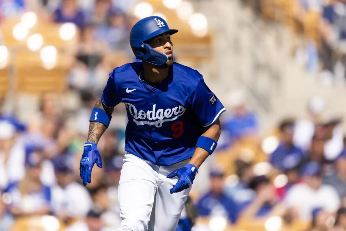 Eddie Rosario is with the Dodgers for their series agains the Texas Rangers.