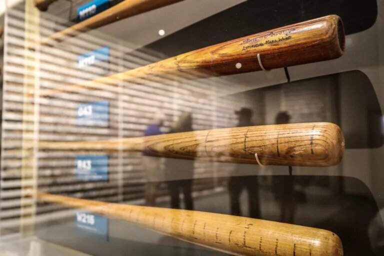 On this day 90 years ago, Babe Ruth (his bats shown here at the Louisville Slugger Museum) hit the final three home runs of his career for the Boston Braves at Pittsburgh's Forbes Field.