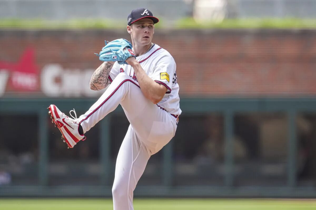 Braves teammates AJ Smith-Shawver (pictured) and Drake Baldwin are each generating early buzz in the NL Rookie of the Year race.