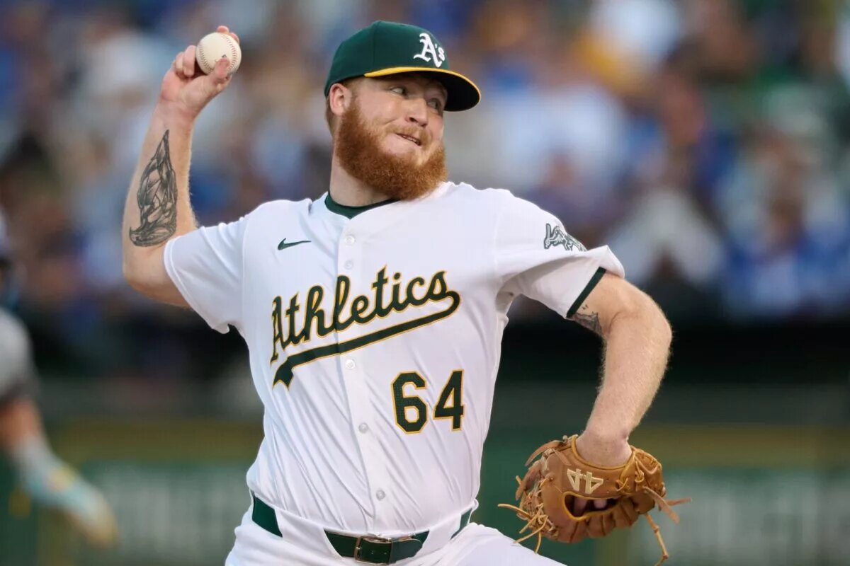 They Dodgers made a trade with the Mariners to acquire pitcher Will Klein, seen here pitching for the Athletics last year.