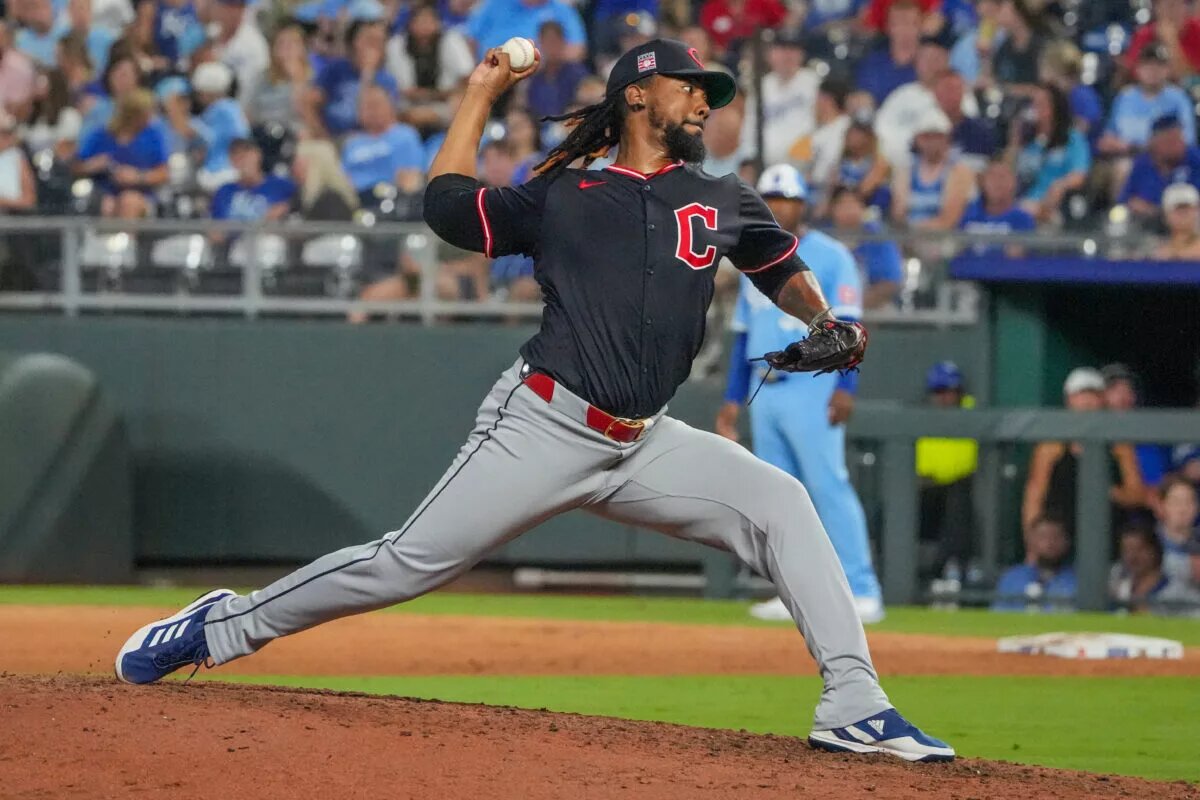 Emmnuel Clase (pictured) and Guardians teammate Luis Ortiz were indicted on Sunday on charges related to MLB's latest betting scandal.