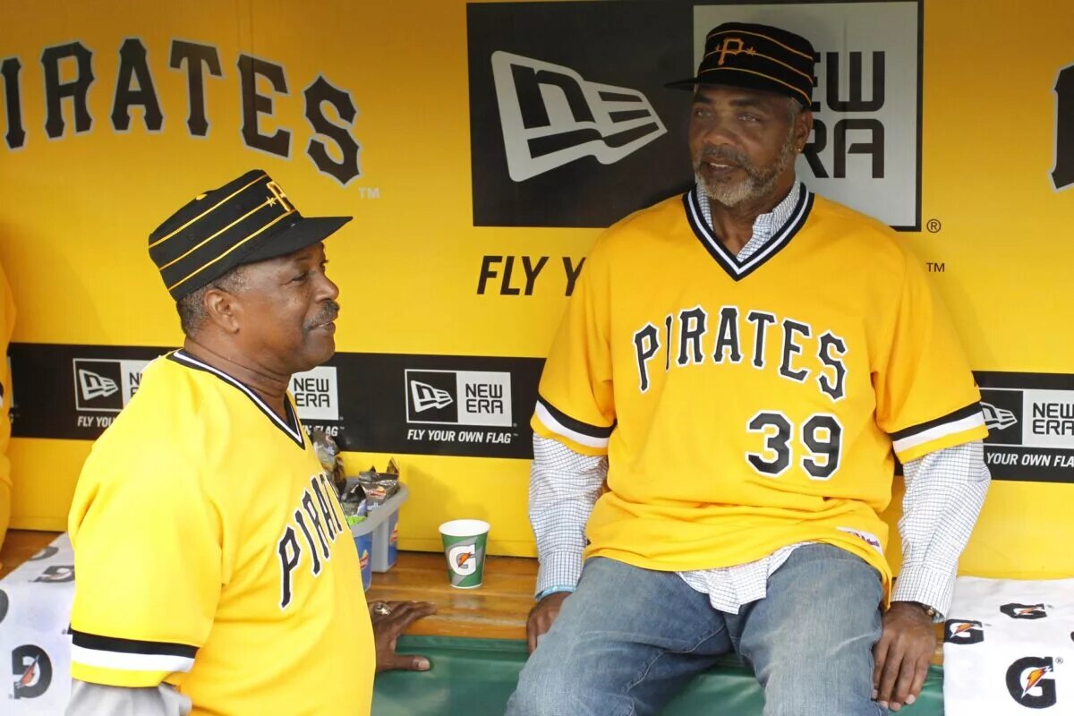 50 years ago today, Rennie Stennett (left, seen with Dave Parker) had a 7-for-7 day as the Pirates routed the Cubs 22-0.