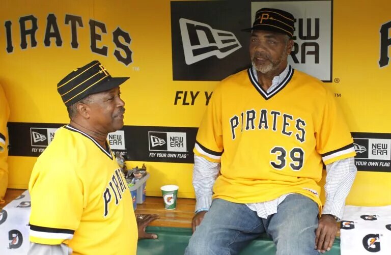 50 years ago today, Rennie Stennett (left, seen with Dave Parker) had a 7-for-7 day as the Pirates routed the Cubs 22-0.