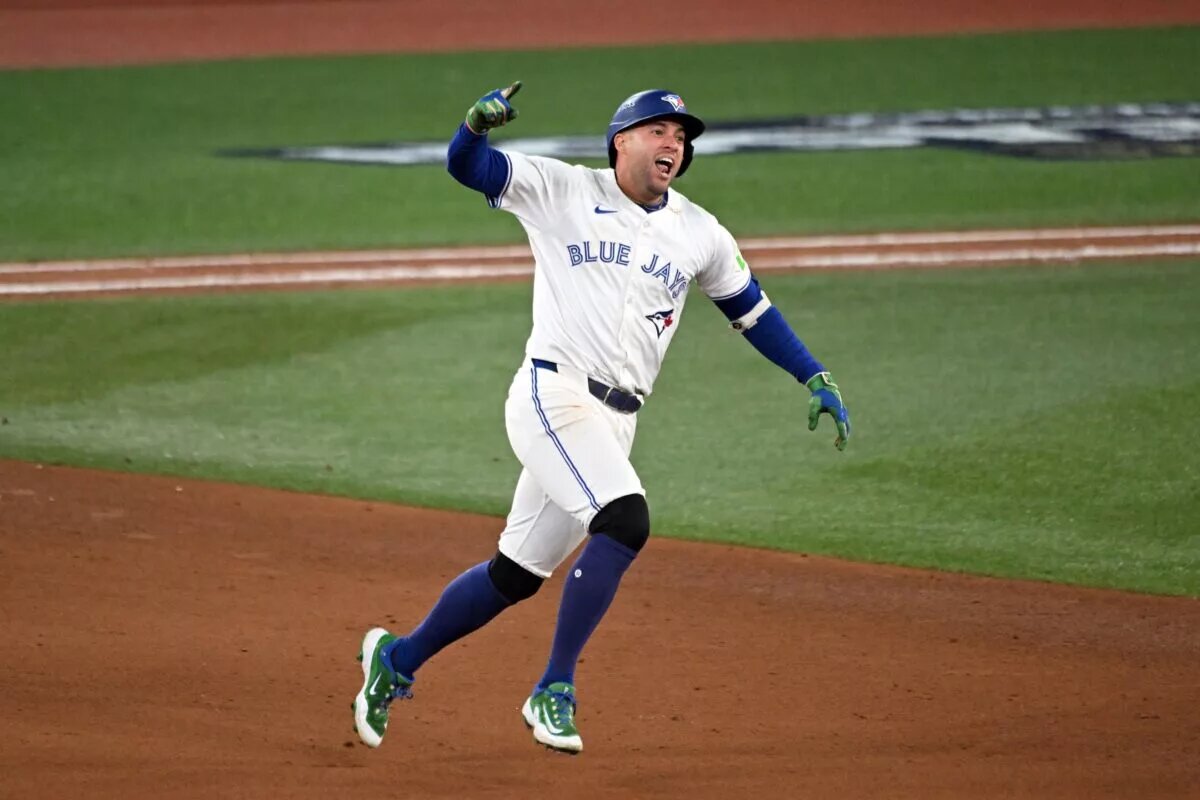 George Spring hit the go-ahead homer as the Blue Jays won the AL pennant on Monday, their first since 1993.