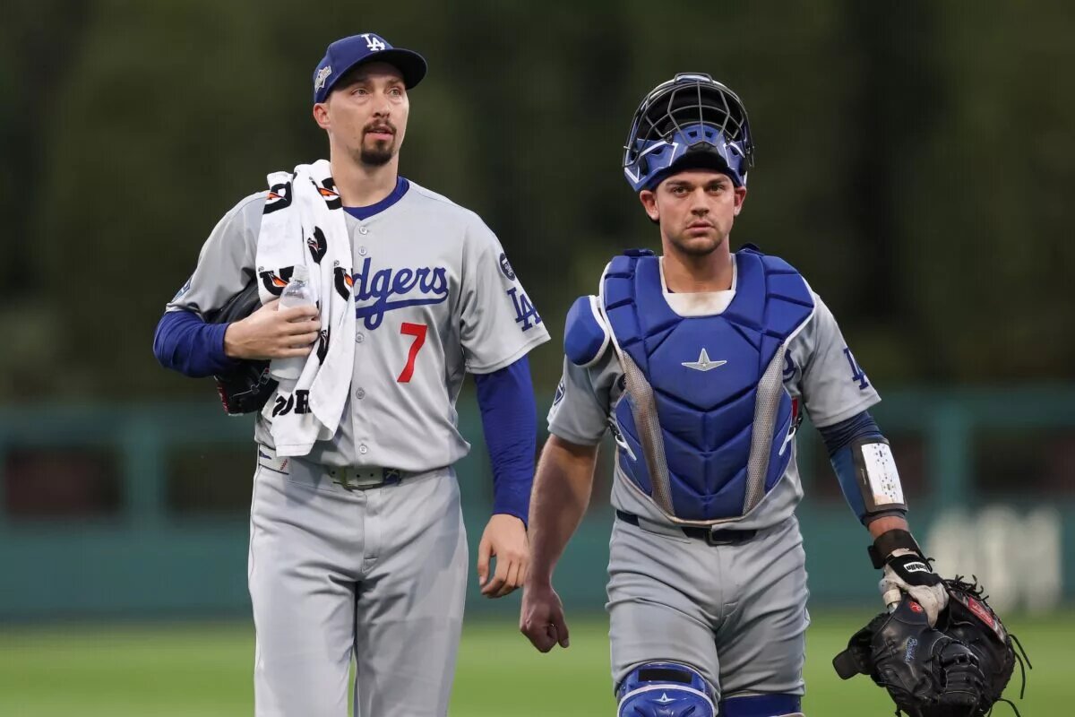 The Reds claimed catcher Ben Rortvedt (right) off waivers from the Dodgers on Wednesday..