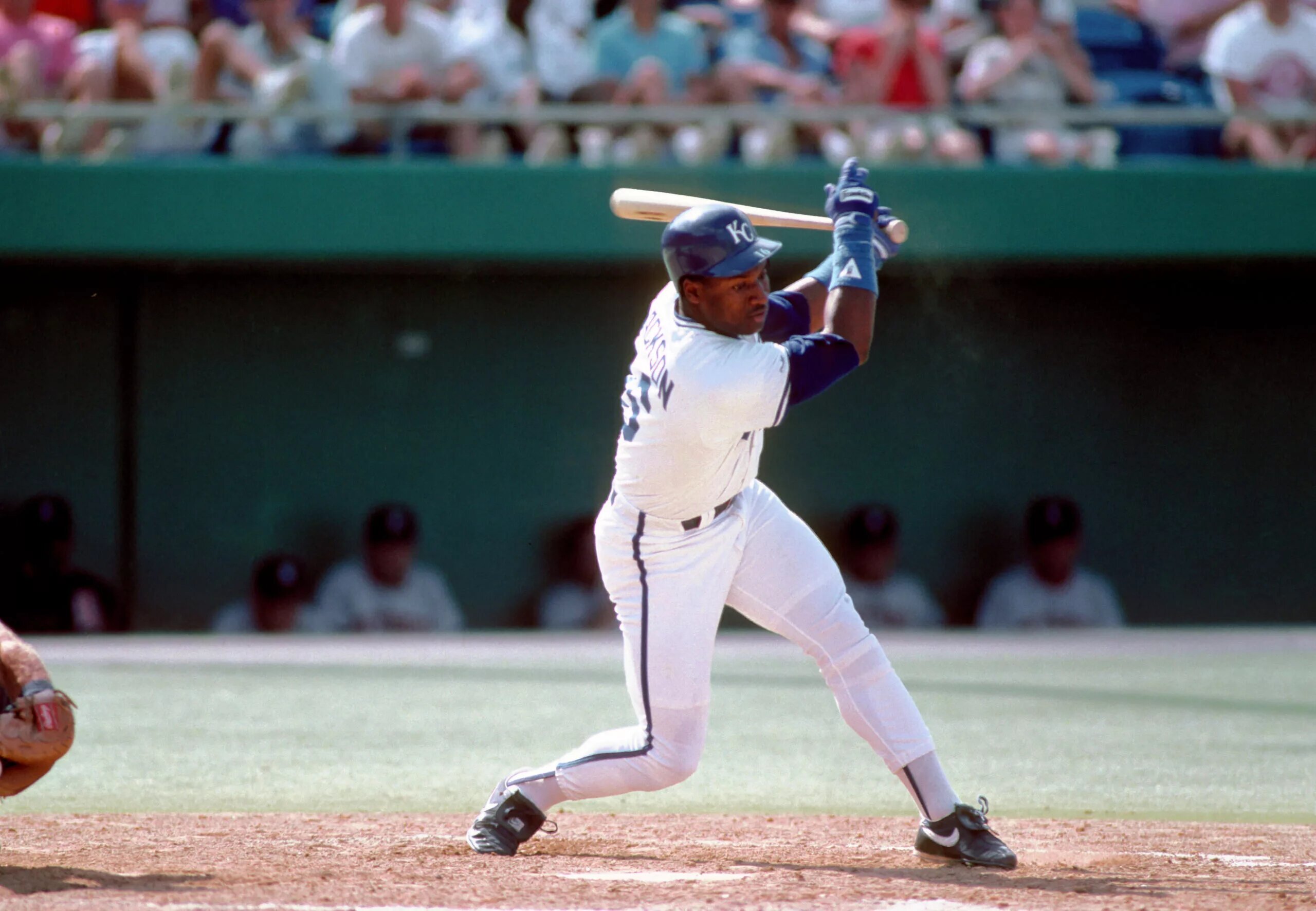 Bo Jackson Swining a Bat for the Kansas City Royals