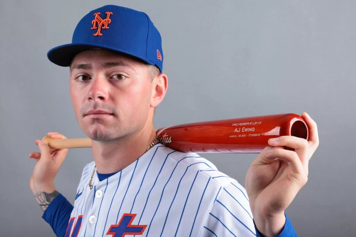 Mets No. 5 prospect A.J. Ewing (pictured) impressed manager Carlos Mendoza in the team's spring opener on Saturday.