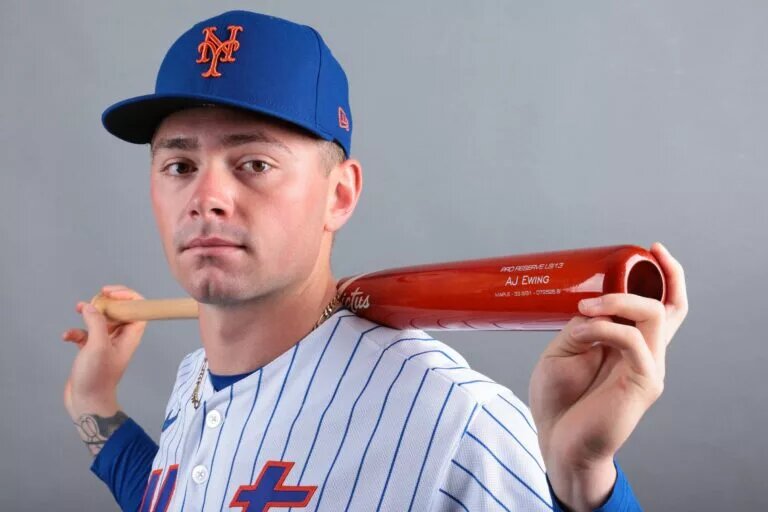 Mets No. 5 prospect A.J. Ewing (pictured) impressed manager Carlos Mendoza in the team's spring opener on Saturday.