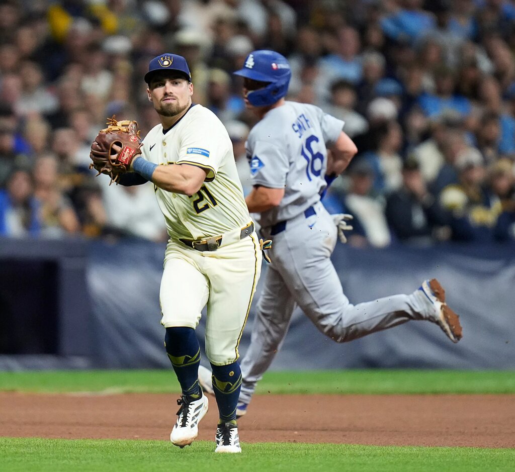 Caleb Durbin spent the majority of his time at third base with the Milwaukee Brewers in 2025