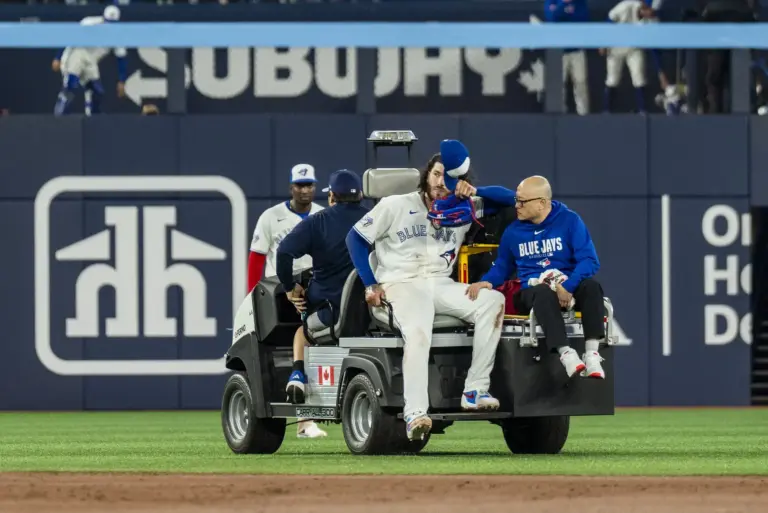 Blue Jays starter Cody Ponce suffered an ACL sprain during Monday's game against the Rockies.