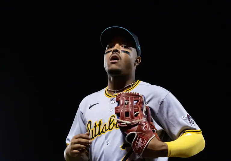 Top prospect Esmerlyn Valdez (pictured) could soon put added pressure on Marcell Ozuna to produce for the Pirates.