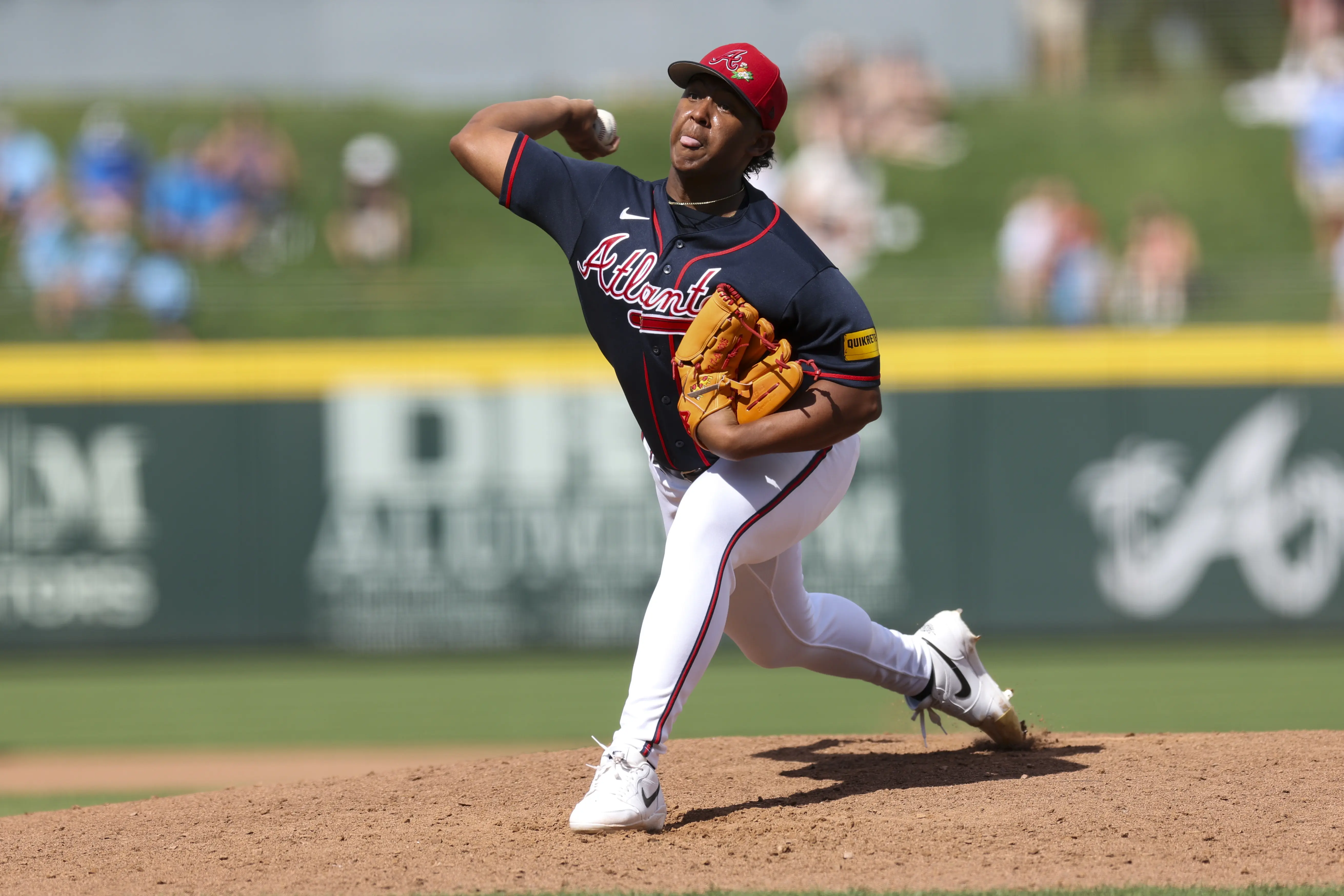 Didier Fuentes (72) throws a pitch against the Baltimore Orioles 