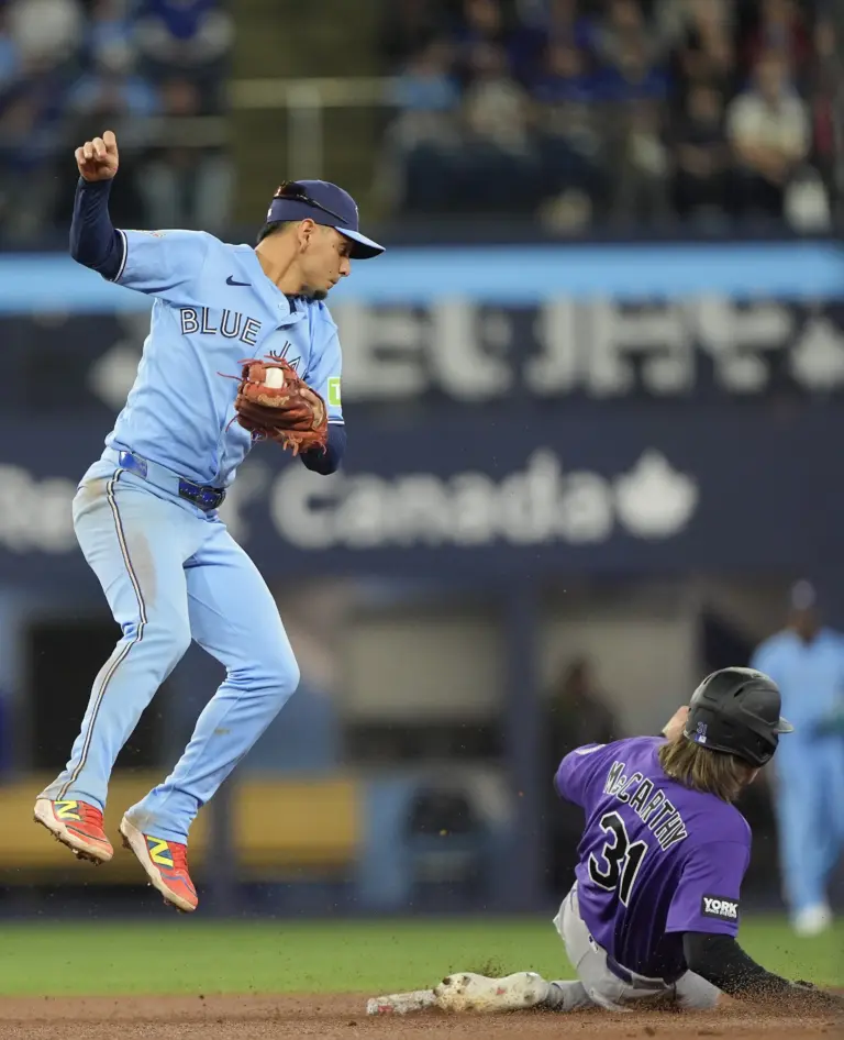 Jake McCarthy's crucial steal in the 8th inning vs the Blue Jays on Wednesday headlines the Rockies' aggressive approach on the basepaths this season