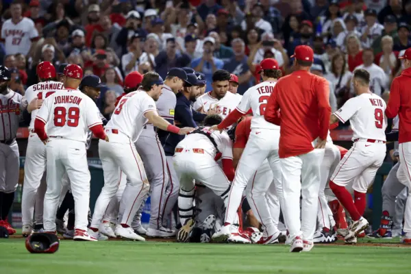Tempers Flare During Angels & Braves Contest