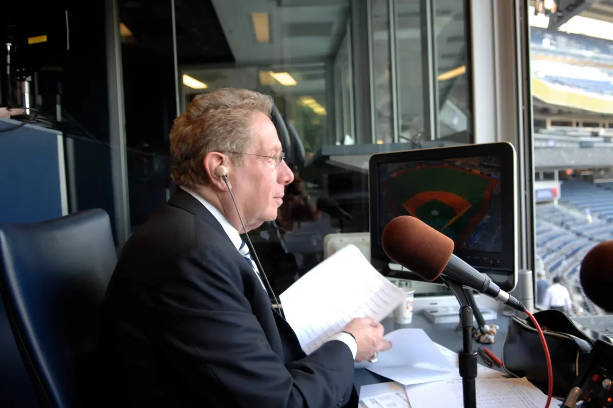 Yankees Radio Voice John Sterling doing what he loved.