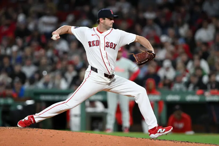 Red Sox pitcher Garrett Whitlock (22) pitches against the Philadelphia Phillies at Fenway Park.