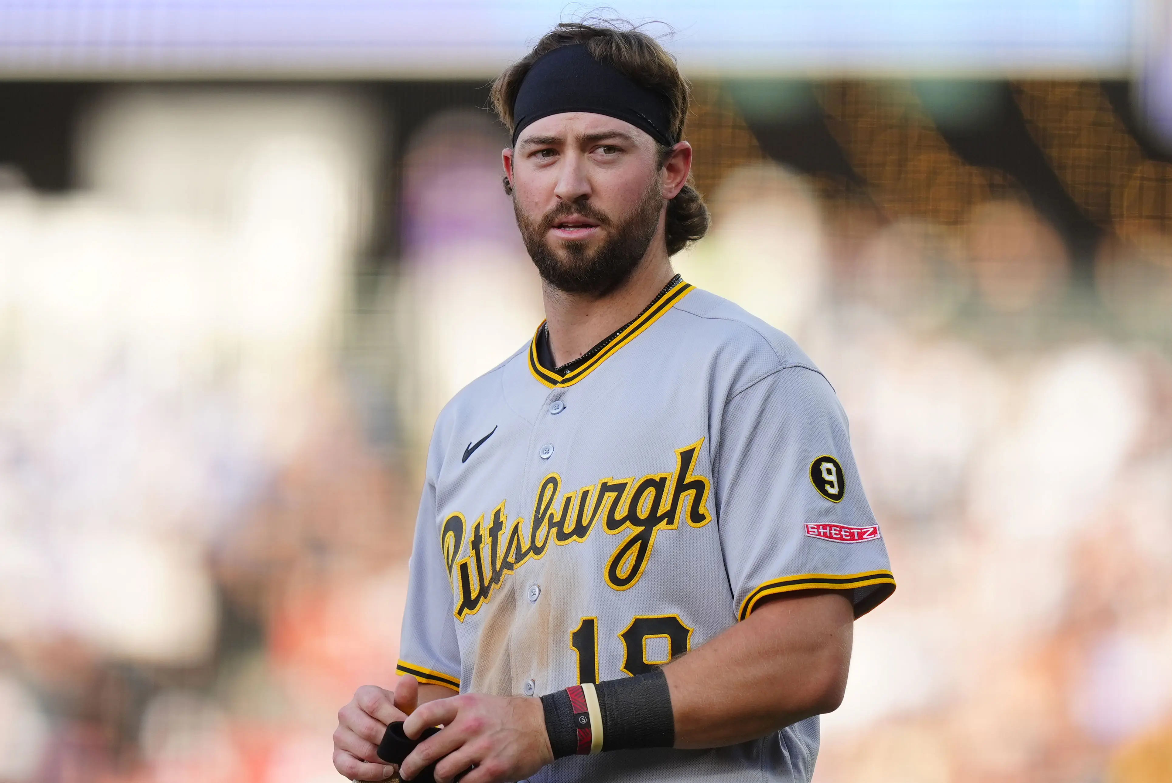 Pittsburgh Pirates third baseman Jared Triolo during the third inning against the Colorado Rockies at Coors Field in Denver, Colorado on June 19, 2026.