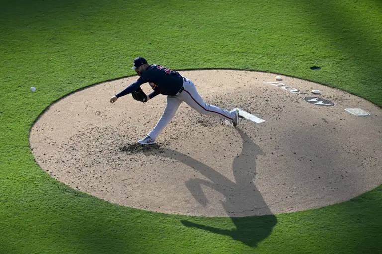 Atlanta Braves pitcher Martín Pérez (33) during the third inning against the San Diego Padres at Petco Park.