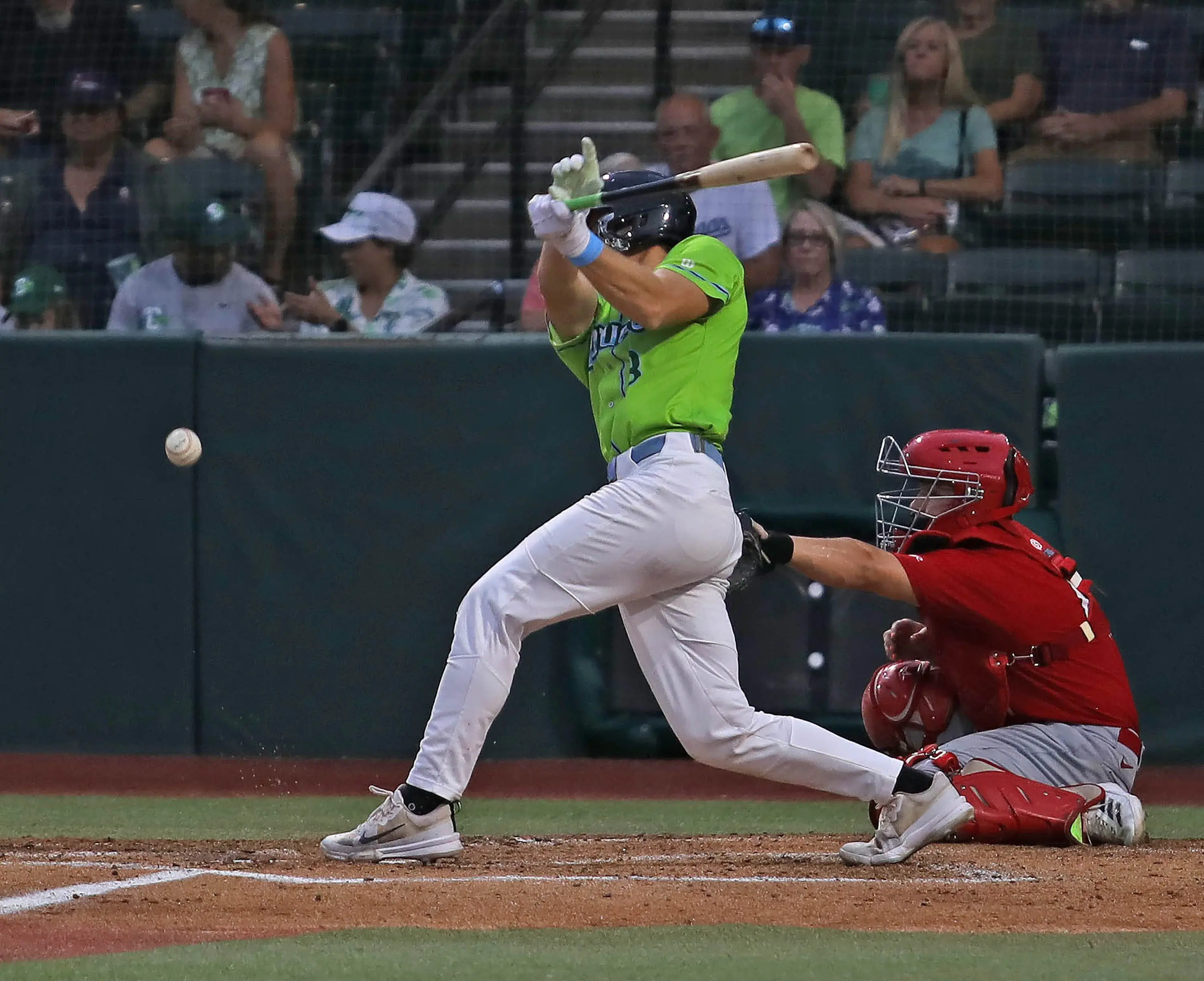 Current Pittsburgh Pirates prospect shortstop Sammy Stafura during an at-bat for the Daytona Tortugas against the Palm Beach Cardinals on Tuesday, September 10, 2024 at Jackie Robinson Ballpark.