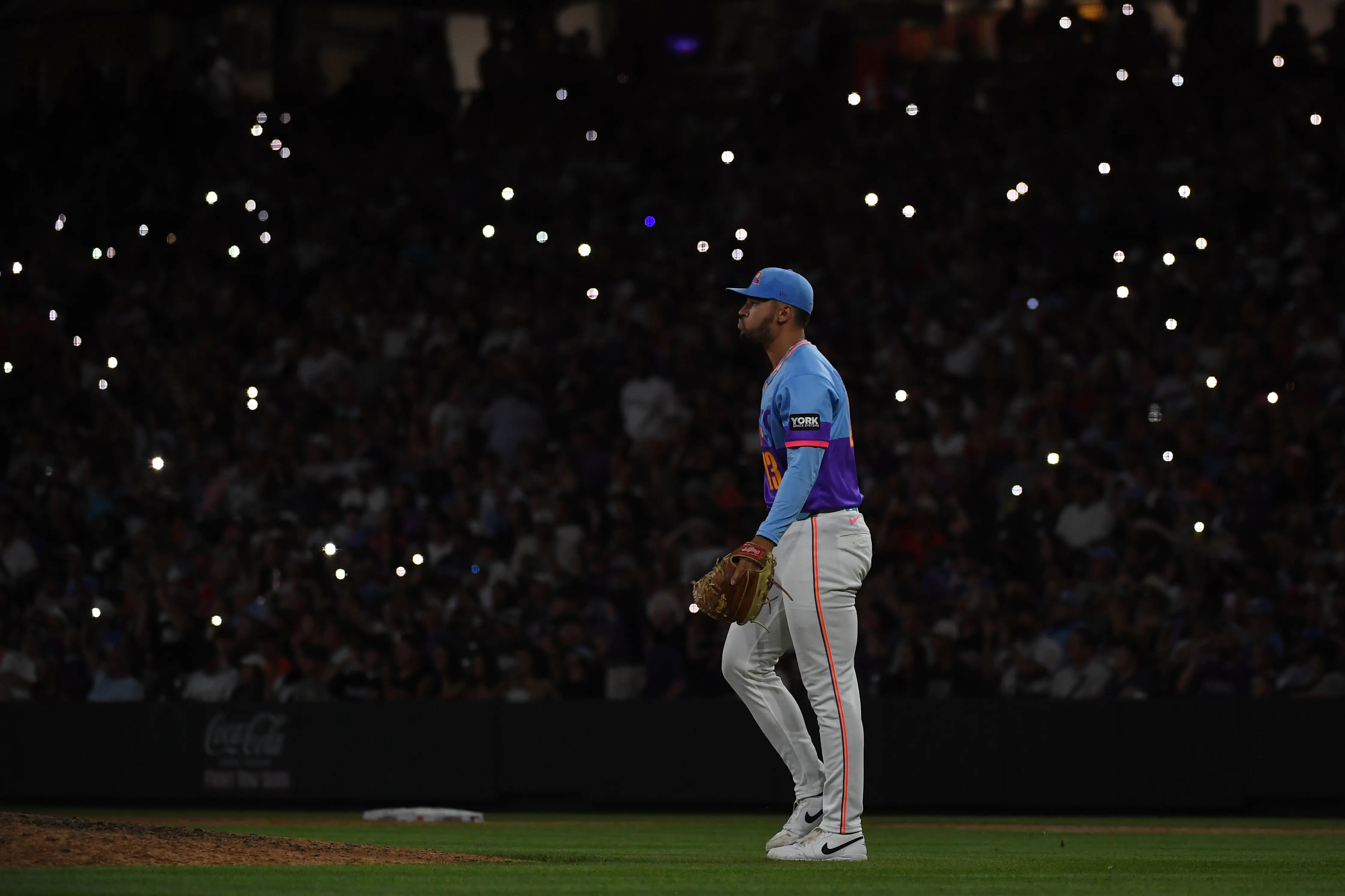 Colorado Rockies reliever Gabriel Hughes taking the mound for the ninth inning vs the San Francisco Giants at Coors Field in Denver, Colorado, on July 3, 2026.