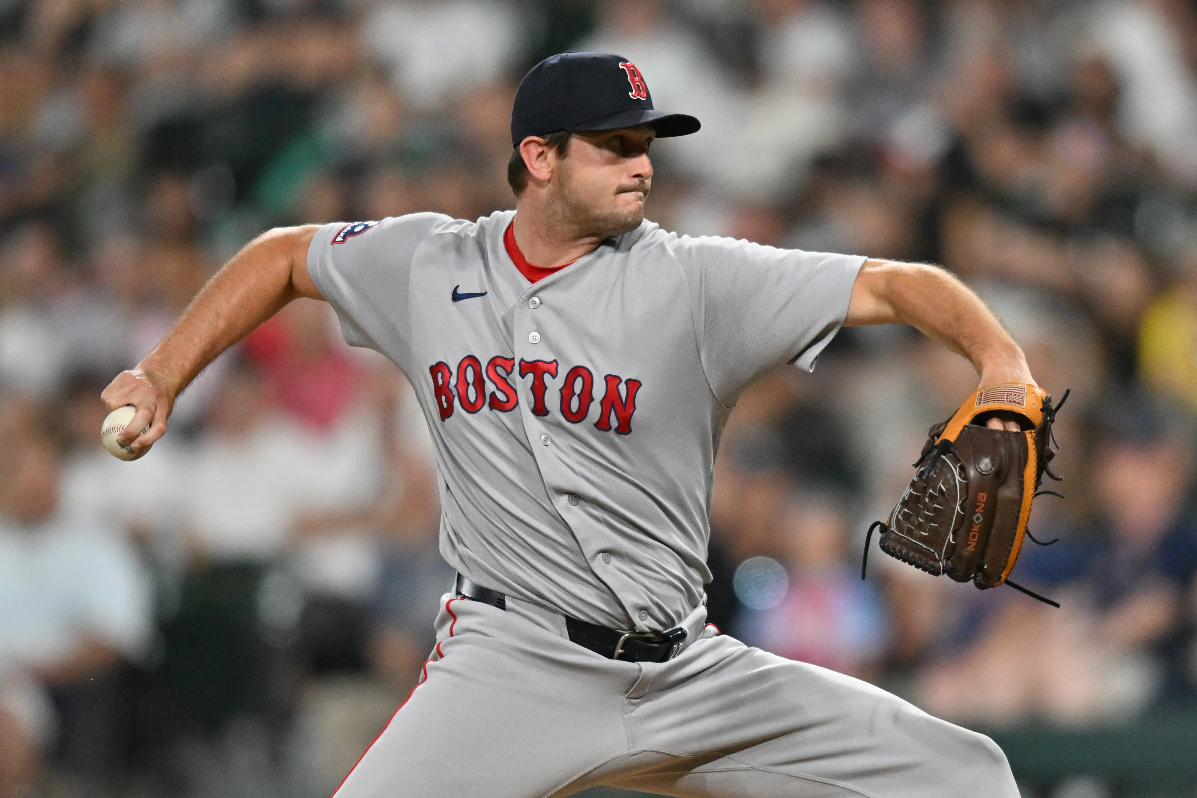 Boston Red Sox reliever Garrett Whitlock pitching vs Chicago White Sox.