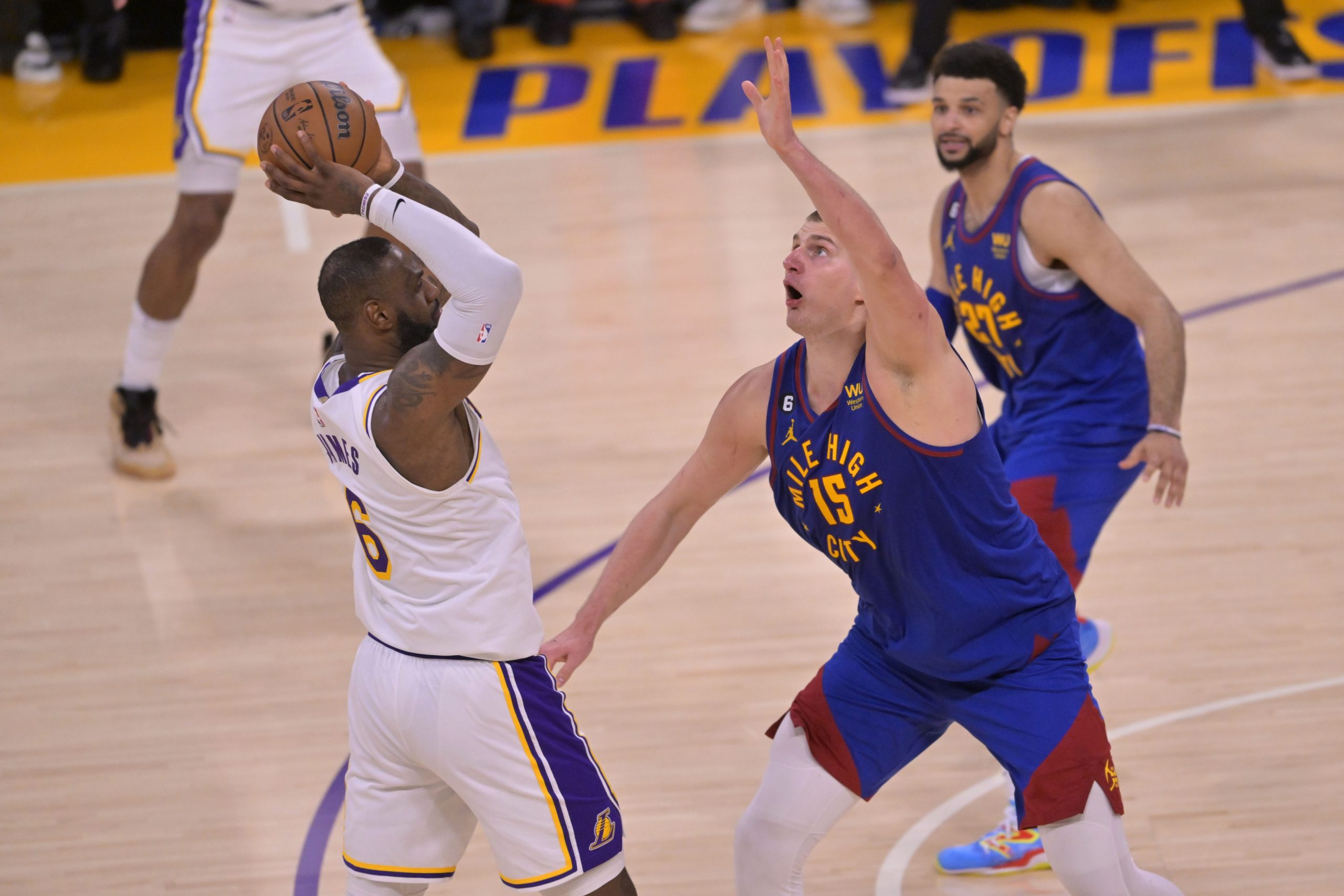 LeBron James, Los Angeles Lakers and Nikola Jokic, Denver Nuggets