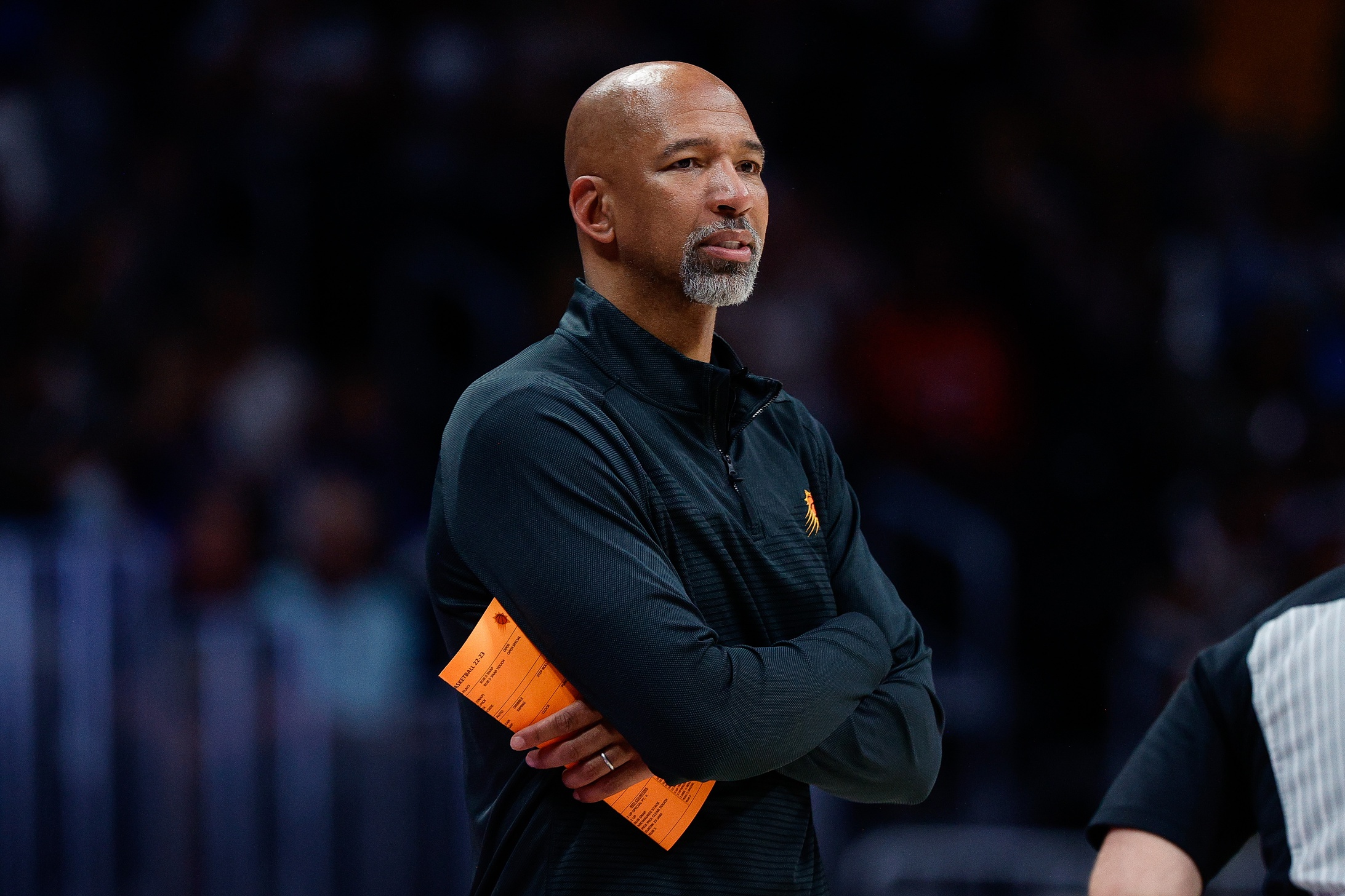 May 9, 2023; Denver, Colorado, USA; Phoenix Suns head coach Monty Williams looks on in the fourth quarter against the Denver Nuggets during game five of the 2023 NBA playoffs at Ball Arena. Mandatory Credit: Isaiah J. Downing-USA TODAY Sports
