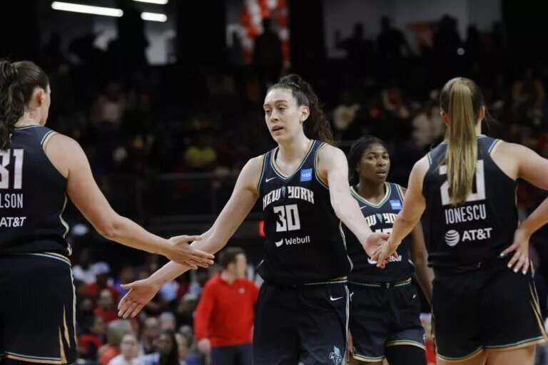 Breanna Stewart, Stefanie Dolson, and Sabrina Ionescu, New York Liberty