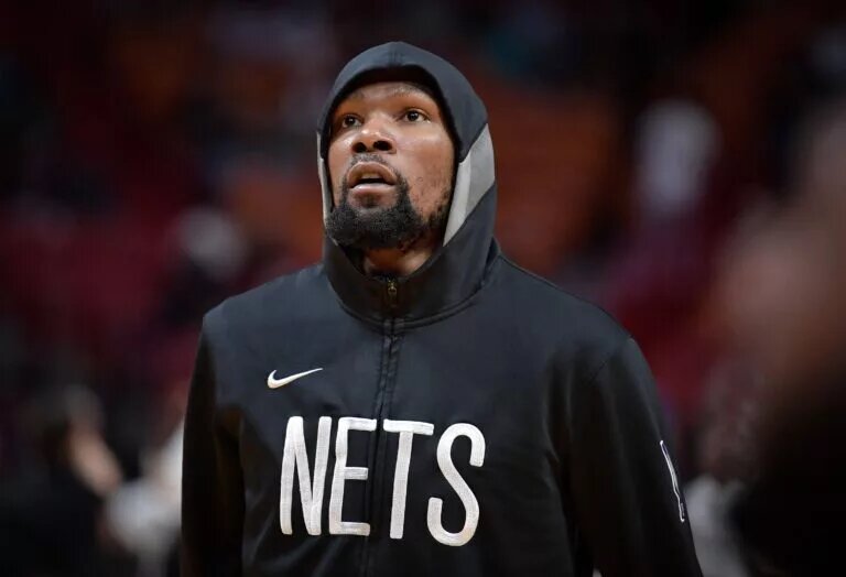 Jan 8, 2023; Miami, Florida, USA; Brooklyn Nets forward Kevin Durant (7) warms up before playing the Miami Heat at FTX Arena. Mandatory Credit: Michael Laughlin-USA TODAY Sports