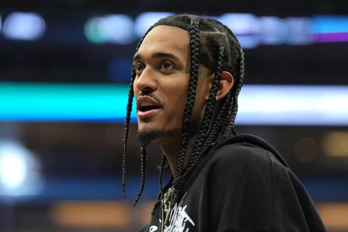 Mar 25, 2023; Sacramento, California, USA; Utah Jazz guard Jordan Clarkson (00) during the second quarter against the Sacramento Kings at Golden 1 Center. Mandatory Credit: Darren Yamashita-USA TODAY Sports