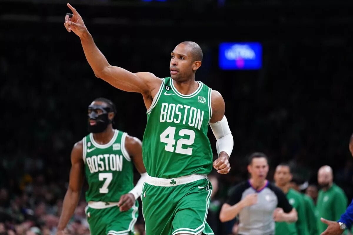 May 3, 2023; Boston, Massachusetts, USA; Boston Celtics center Al Horford (42) enters the game against the Philadelphia 76ers in the third quarter during game two of the 2023 NBA playoffs at TD Garden. Mandatory Credit: David Butler II-USA TODAY Sports