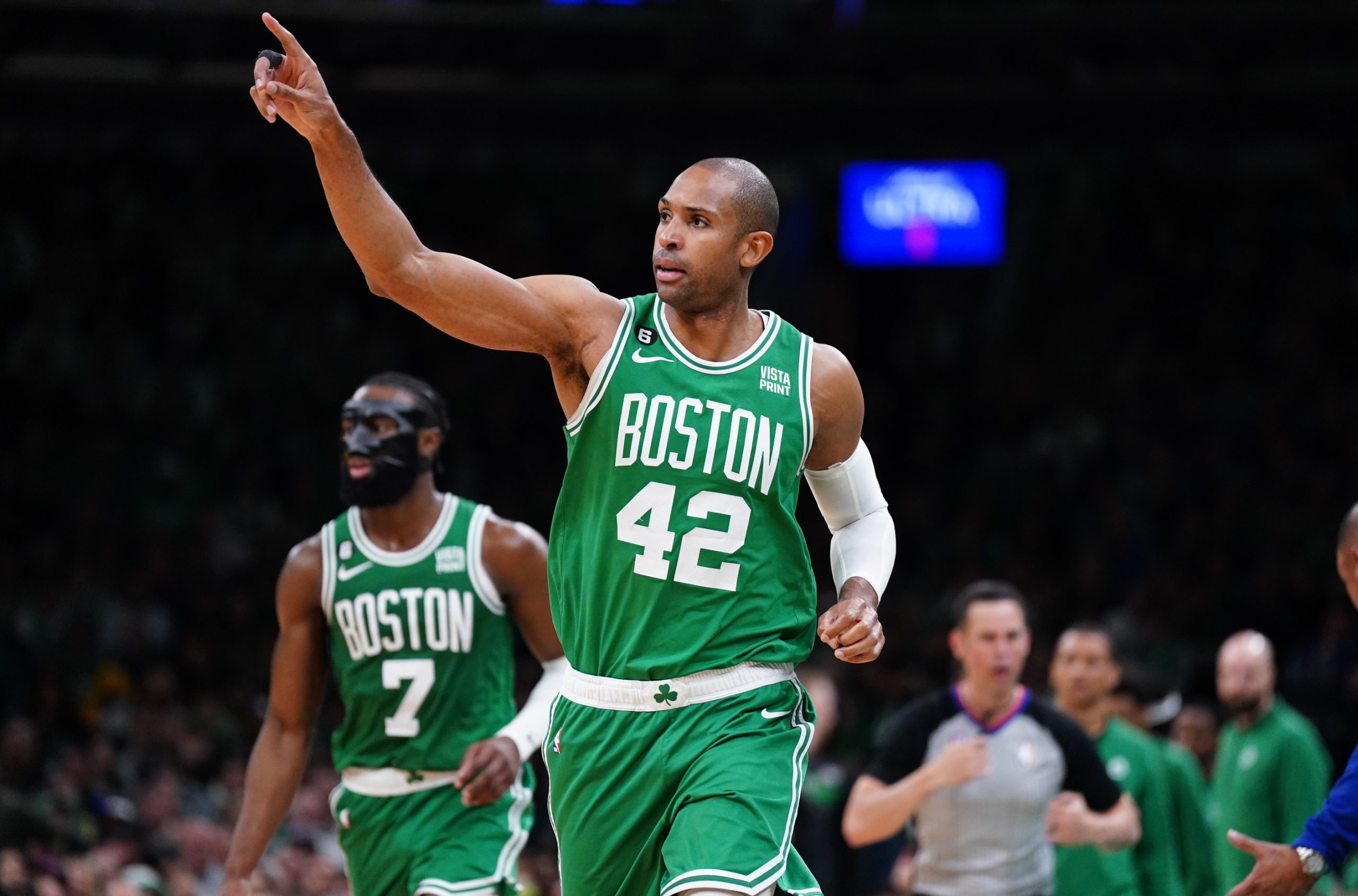May 3, 2023; Boston, Massachusetts, USA; Boston Celtics center Al Horford (42) enters the game against the Philadelphia 76ers in the third quarter during game two of the 2023 NBA playoffs at TD Garden. Mandatory Credit: David Butler II-USA TODAY Sports