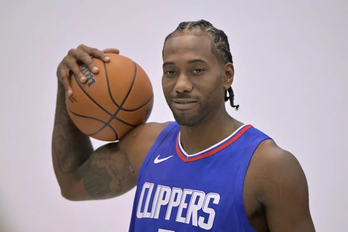 Oct 2, 2023; Los Angeles, CA, USA; Los Angeles Clippers forward Kawhi Leonard (2) during media day at the Honey Training Center in Playa Vista, CA. Mandatory Credit: Jayne Kamin-Oncea-USA TODAY Sports