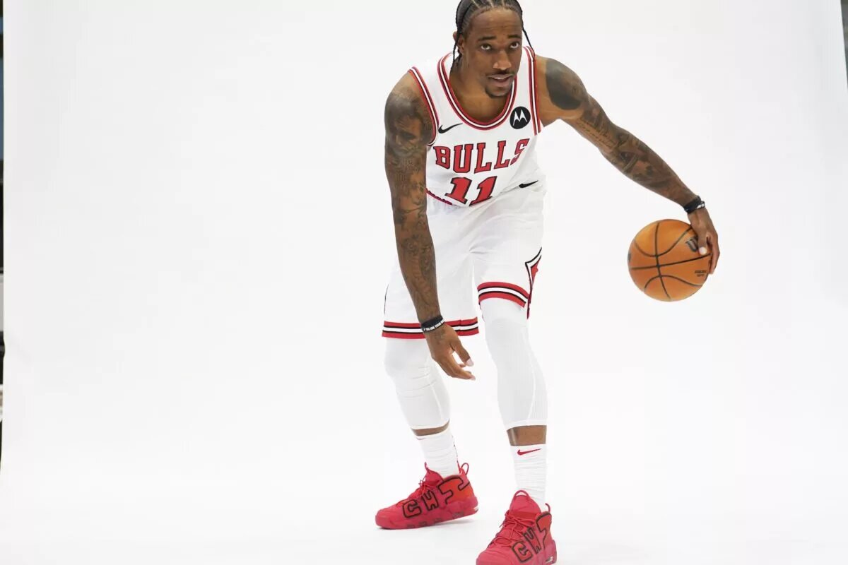 Oct 2, 2023; Chicago, IL, USA; Chicago Bulls forward DeMar DeRozan (11) during Chicago Bulls Media Day at Advocate Center. Mandatory Credit: David Banks-USA TODAY Sports. Should Chicago want the Bulls confident to run it back?
