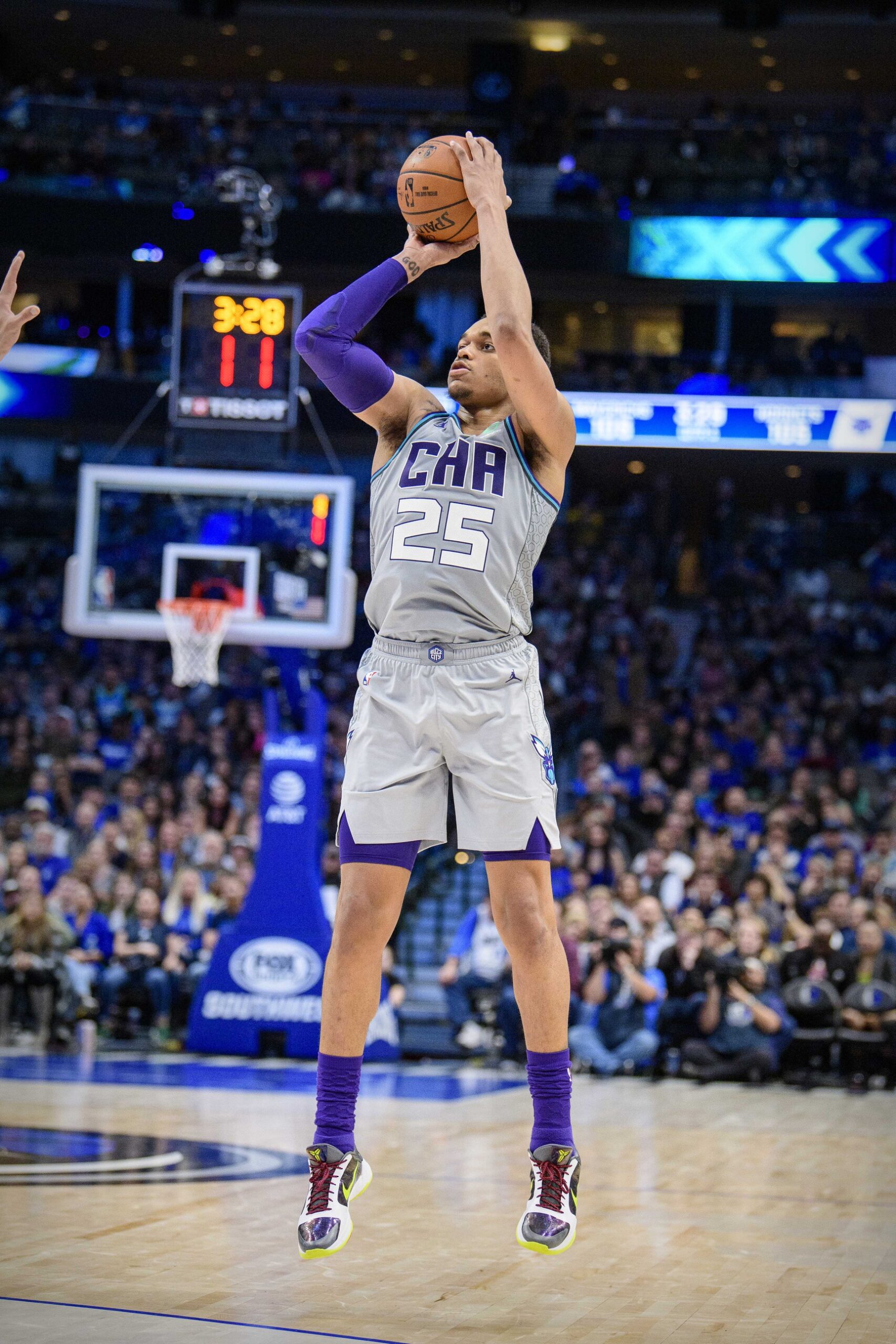 Jan 4, 2020; Dallas, Texas, USA; Charlotte Hornets forward PJ Washington (25) in action during the game between the Mavericks and the Hornets at the American Airlines Center. Mandatory Credit: Jerome Miron-USA TODAY Sports