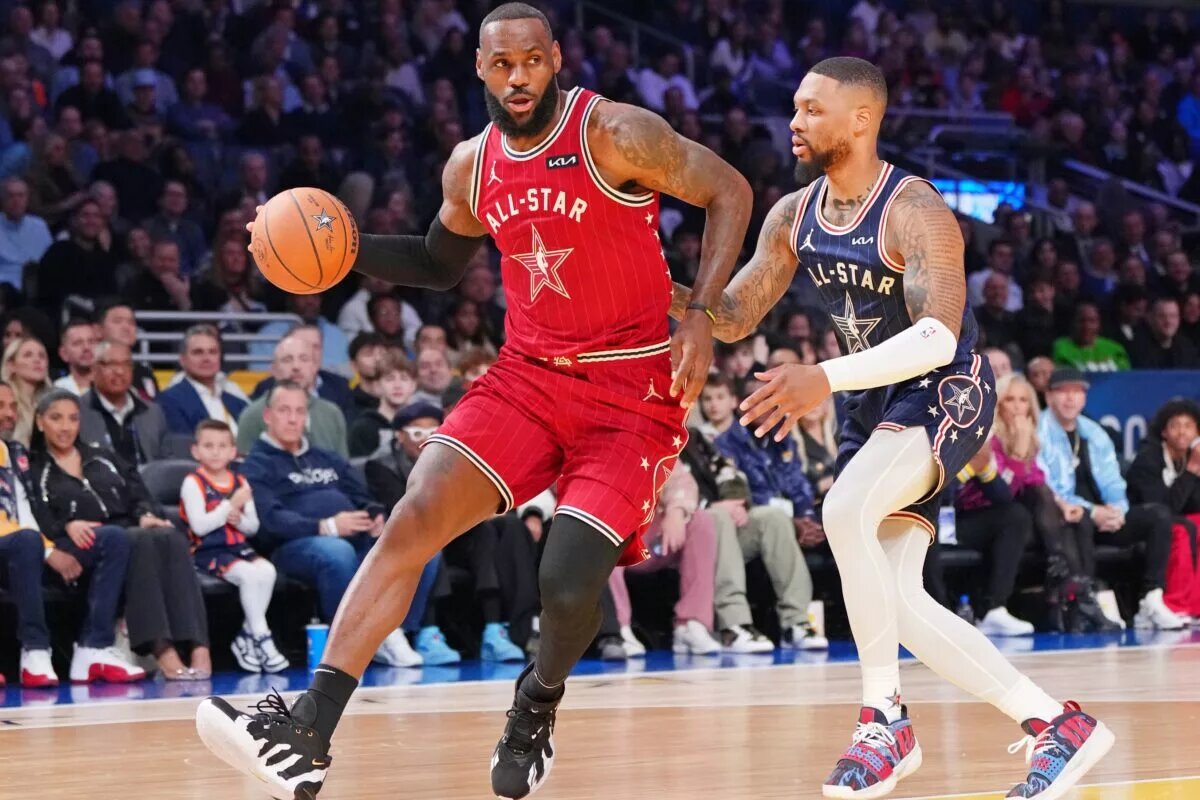 LeBron James and Damian Lillard at NBA All-Star Game