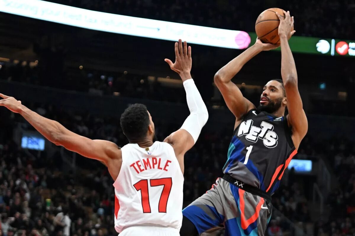 Brooklyn Nets wing Mikal Bridges takes jumper