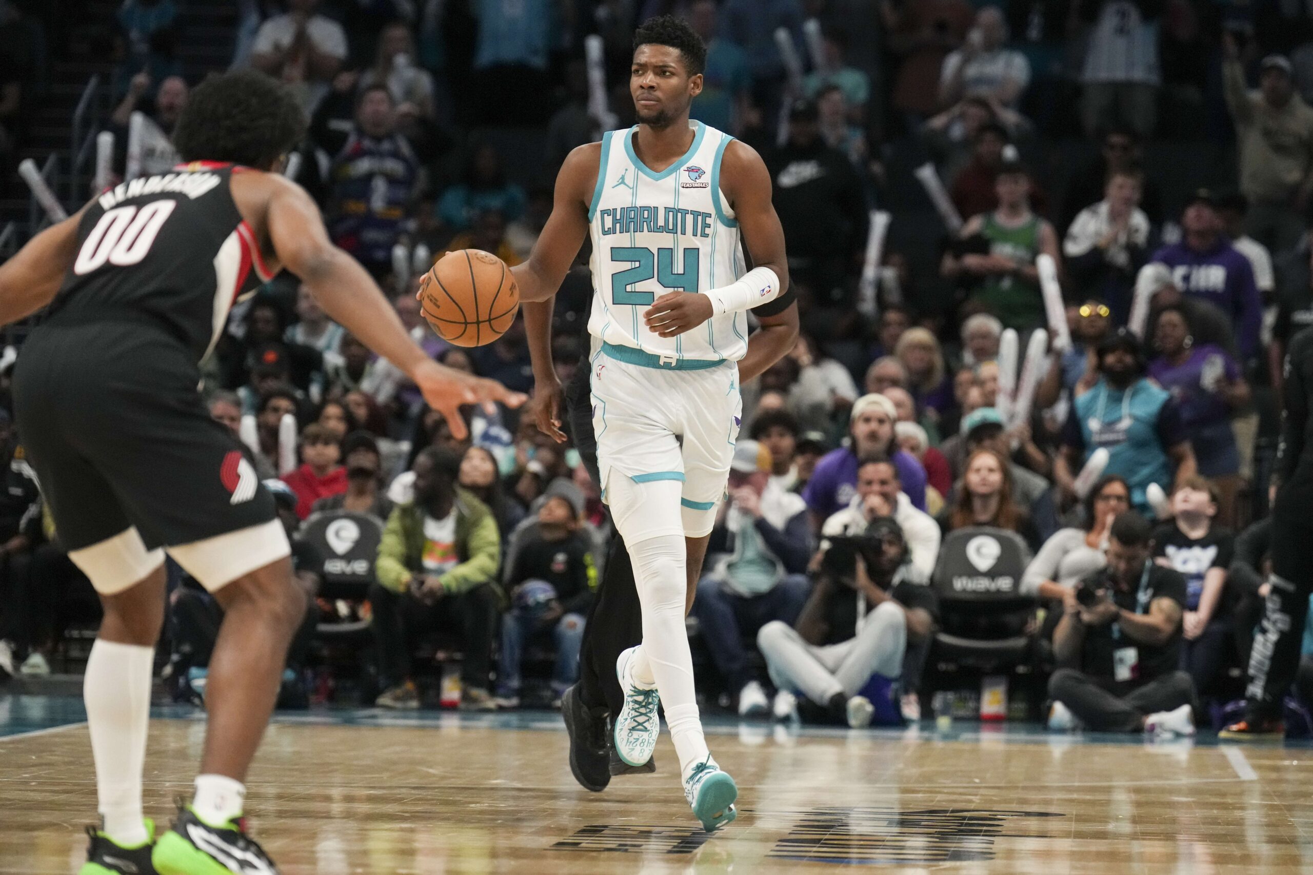 Charlotte Hornets rookie Brandon Miller and Portland Trail Blazers rookie Scoot Henderson, top picks in the 2023 NBA Draft