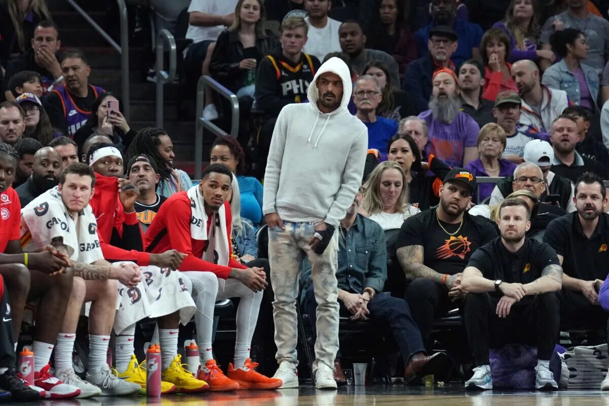 Atlanta Hawks point guard Trae Young on sideline with injury as he awaits return
