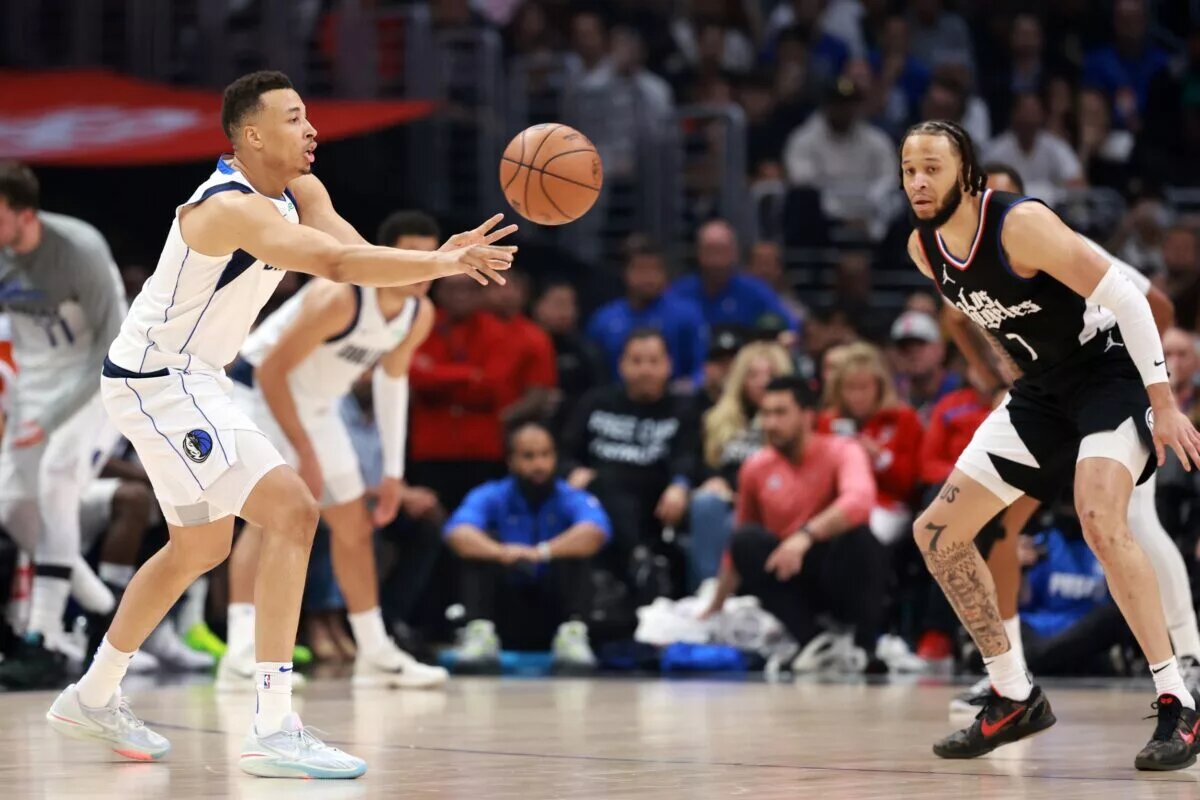Los Angeles Clippers wing Amir Coffey guards Dallas Mavericks playmaker Dante Exum