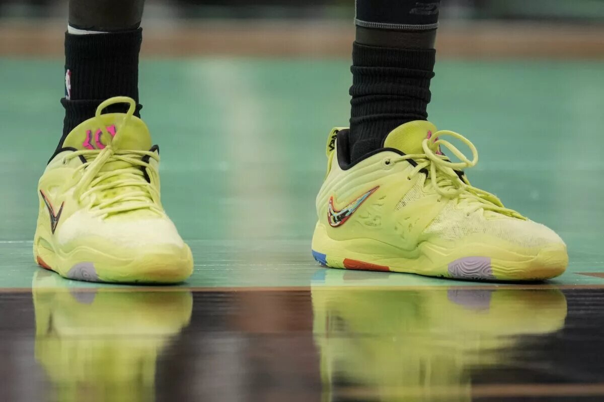 Apr 7, 2023; Charlotte, North Carolina, USA; Charlotte Hornets forward Kai Jones (23) shoes during the second quarter against the Houston Rocketsat the Spectrum Center. Mandatory Credit: Jim Dedmon-USA TODAY Sports