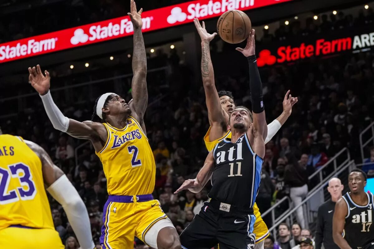 Los Angeles Lakers guarding Atlanta Hawks star Trae Young