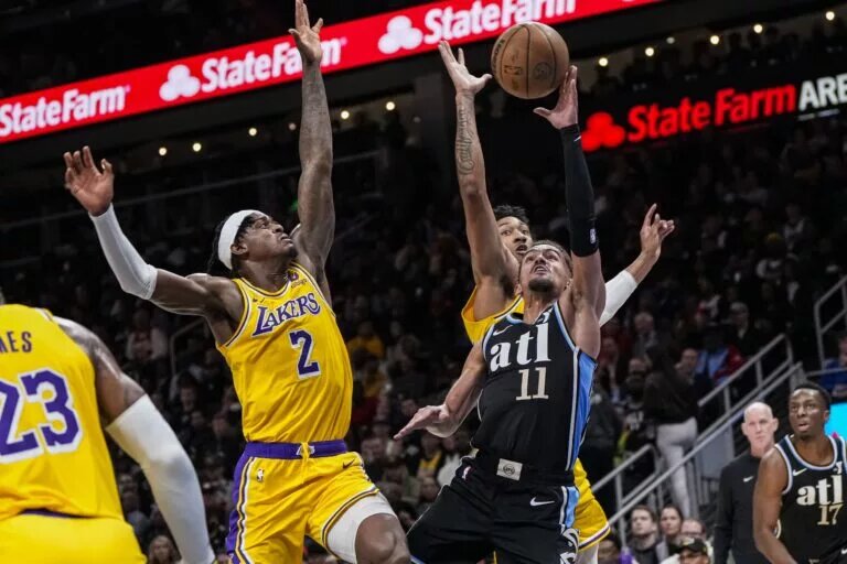 Los Angeles Lakers guarding Atlanta Hawks star Trae Young